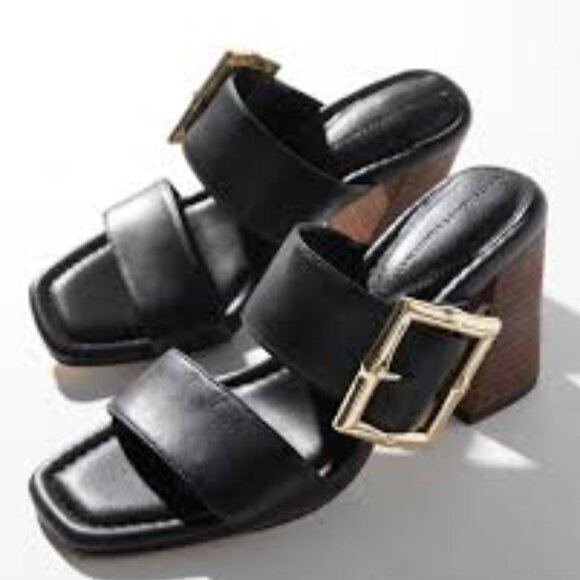 White House Black Market Shoes - WHITE HOUSE BLACK MARKET BAMBOO BLACK SLIDE SANDAL SANDALS 6.5 W/ BOX